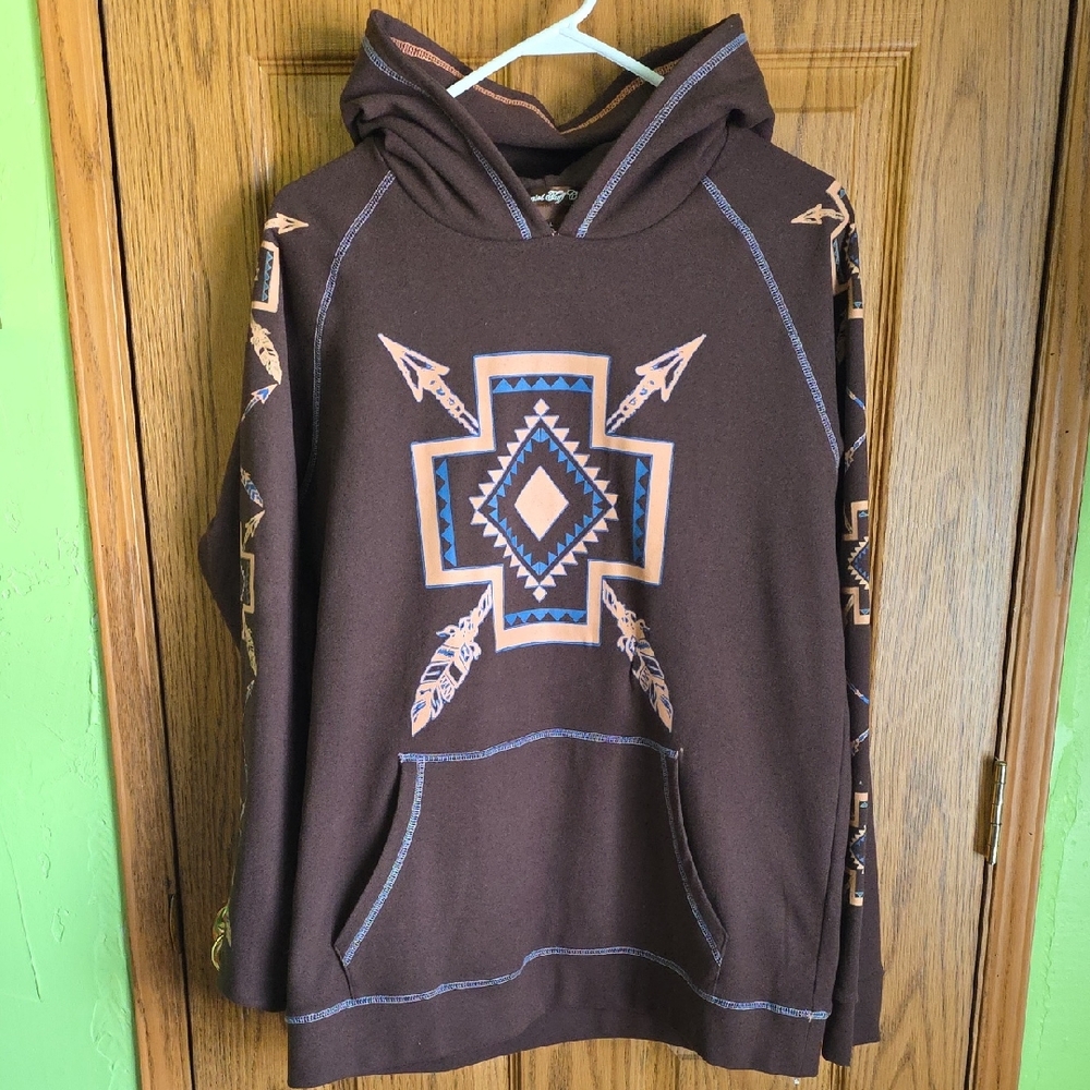 Cowgirl Tuff Brown Aztec Hoodie
